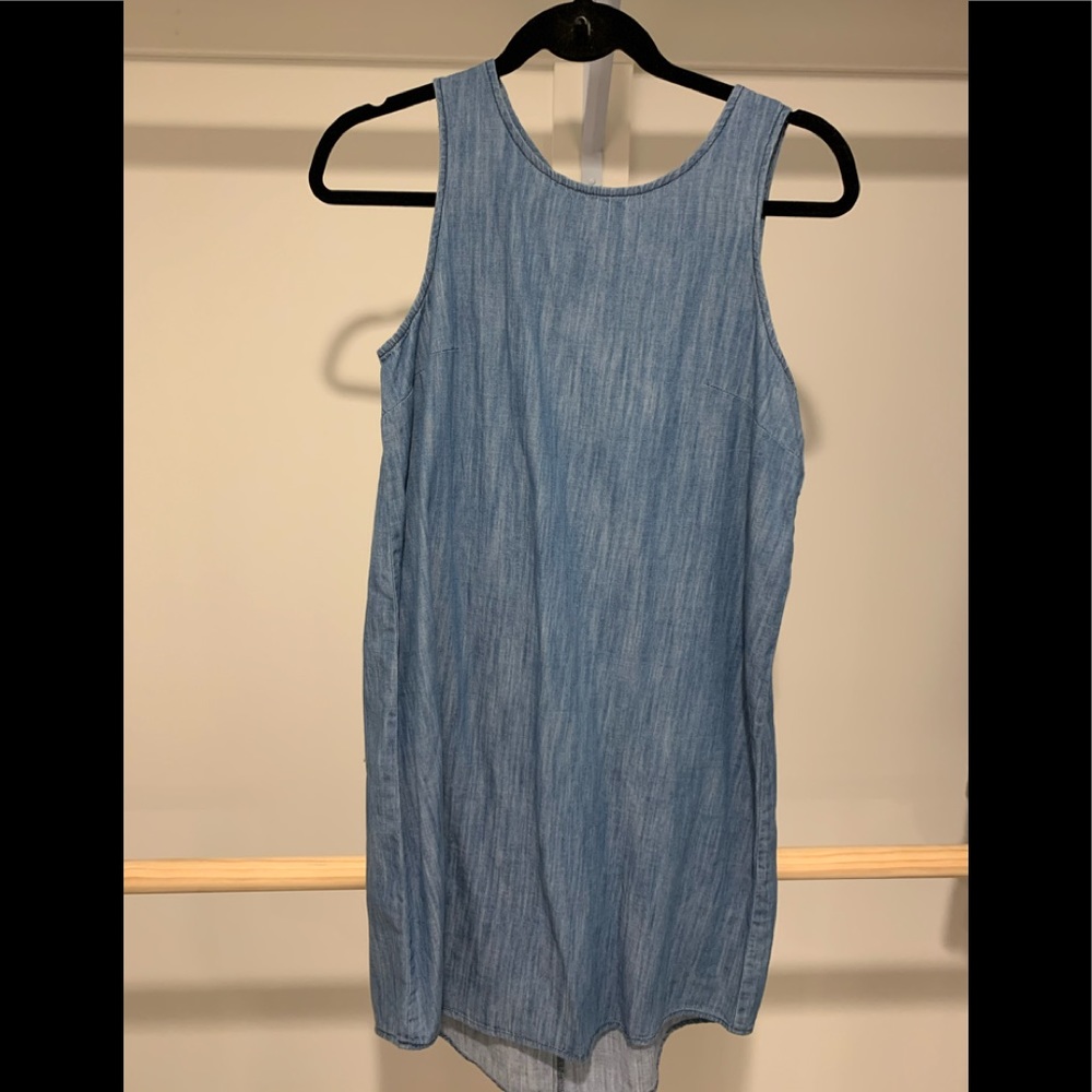 Lightweight Denim Sleeveless Dress.. Tie in Back